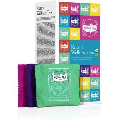 Coffret de 24 sachets Kusmi Tea Bien-être - Vert, Noir, Plantes - Publicité Coffret de 24 sachets Kusmi Tea Bien-être - Vert, Noir, Plantes - Publicité