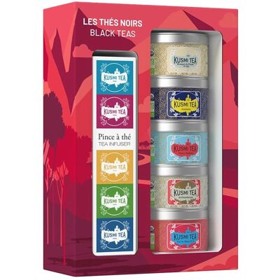 Kusmi Tea Bio Schwarztee-Set mit Teezange - Earl Grey & Aromatisierte Tees Kusmi Tea Bio Schwarztee-Set mit Teezange - Earl Grey & Aromatisierte Tees