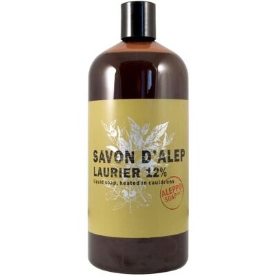 Savon liquide d'Alep au laurier 12% - 1L - Publicité Savon liquide d'Alep au laurier 12% - 1L - Publicité