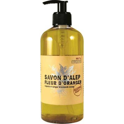 Savon liquide d'Alep - Fleur d'oranger - 500ml - Publicité Savon liquide d'Alep - Fleur d'oranger - 500ml - Publicité