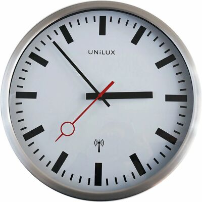 Unilux Wand-/Bureauklok - Radio-gestuurd, Grijs, 36cm Unilux Wand-/Bureauklok - Radio-gestuurd, Grijs, 36cm