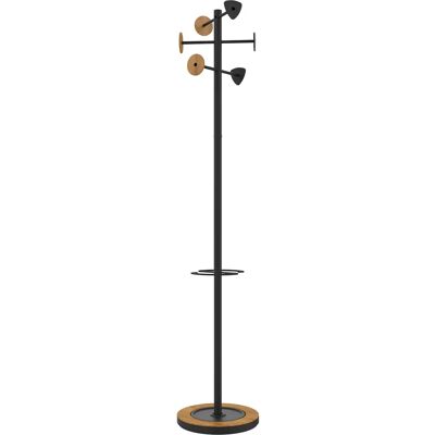 Portemanteau Unilux BORA BAMBOO - 6 patères - Noir et bambou Portemanteau Unilux BORA BAMBOO - 6 patères - Noir et bambou
