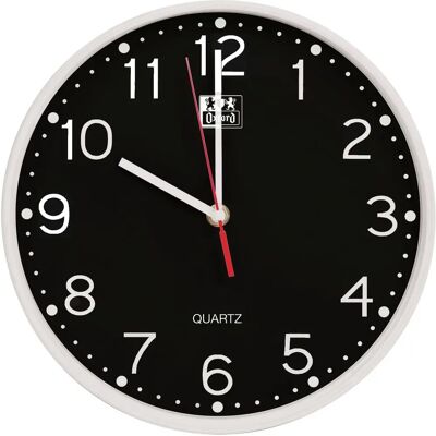 Oxford Silent Wall Clock - 25cm Black Oxford Silent Wall Clock - 25cm Black