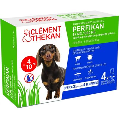 Clément Thékan Clement Thekan Anti-Flöhe Zecken Hund 4-10kg 4 Pipetten - Parasitenbehandlung für Hunde Clément Thékan Clement Thekan Anti-Flöhe Zecken Hund 4-10kg 4 Pipetten - Parasitenbehandlung für Hunde