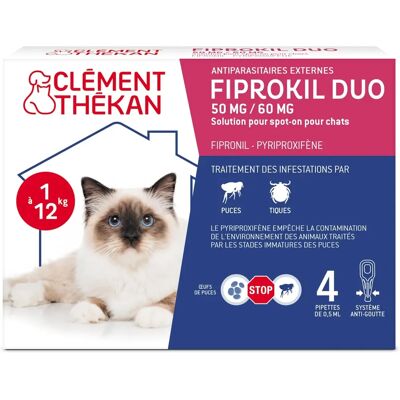 Clément Thékan Fiprokil Duo Chat 1-6kg - Traitement antiparasitaire - Publicité Clément Thékan Fiprokil Duo Chat 1-6kg - Traitement antiparasitaire - Publicité