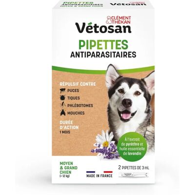 Clément Thékan Vetosan Hund Parasitenabwehr - 2x3ml Pipetten Clément Thékan Vetosan Hund Parasitenabwehr - 2x3ml Pipetten