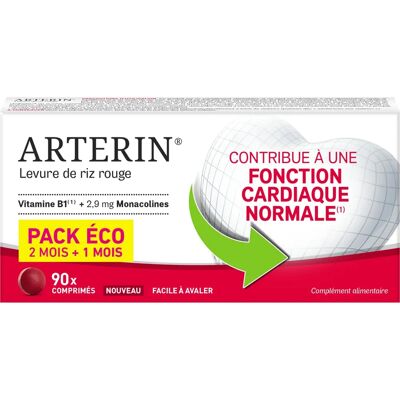 Arterin Levure de Riz Rouge 90 Comprimés - Soutien cardiaque - Publicité Arterin Levure de Riz Rouge 90 Comprimés - Soutien cardiaque - Publicité