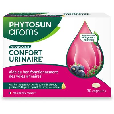 Phytosun Arôms Aromadoses Confort Urinaire - 30 Capsules - Publicité Phytosun Arôms Aromadoses Confort Urinaire - 30 Capsules - Publicité