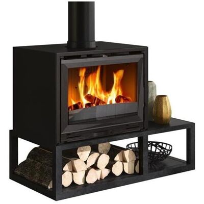 Poêle à bois Godin en fonte - 10kW - Noir - Publicité Poêle à bois Godin en fonte - 10kW - Noir - Publicité