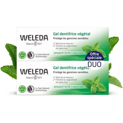 Weleda Menthe Verte Gel Dentifrice Végétal - Gencives Sensibles - 2x75ml - Publicité Weleda Menthe Verte Gel Dentifrice Végétal - Gencives Sensibles - 2x75ml - Publicité