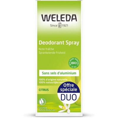 Weleda Déodorant Spray Citrus - Duo - 2x100ml - Protection Naturelle - Publicité Weleda Déodorant Spray Citrus - Duo - 2x100ml - Protection Naturelle - Publicité
