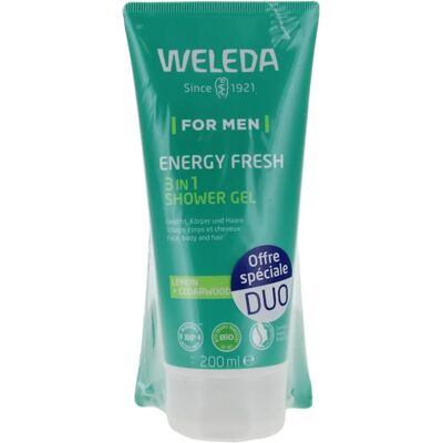 Weleda Énergie Fraîche Gel Douche 3en1 Duo - Hommes - Publicité Weleda Énergie Fraîche Gel Douche 3en1 Duo - Hommes - Publicité