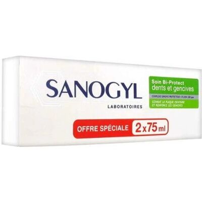 Dentifrice SANOGYL Bi-Protect Soin Complet - Pour Dents et Gencives - Publicité Dentifrice SANOGYL Bi-Protect Soin Complet - Pour Dents et Gencives - Publicité