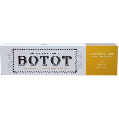 Dentifrice BOTOT 75ml - Saveur fraîche d'agrumes et de réglisse - Publicité Dentifrice BOTOT 75ml - Saveur fraîche d'agrumes et de réglisse - Publicité