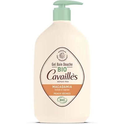 Gel Douche Bio Macadamia Roge Cavailles - Peau Sensible - 1L - Publicité Gel Douche Bio Macadamia Roge Cavailles - Peau Sensible - 1L - Publicité