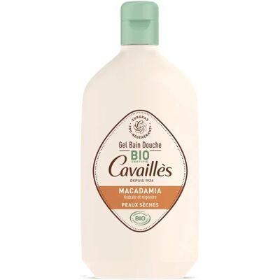 Gel Bain et Douche à la Macadamia - Peaux Sèches Bio - Publicité Gel Bain et Douche à la Macadamia - Peaux Sèches Bio - Publicité