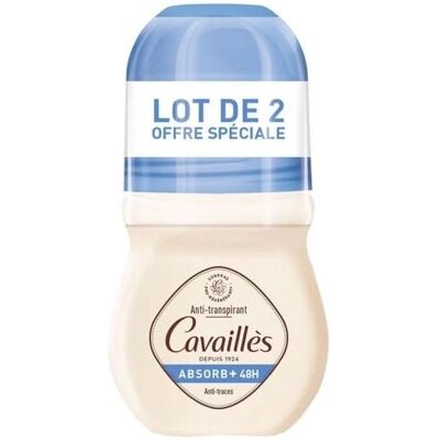 Rogé Cavaillès Déodorants Anti-Transpirant 48 Heures Absorb+ Roll-On 2x50mL - Publicité Rogé Cavaillès Déodorants Anti-Transpirant 48 Heures Absorb+ Roll-On 2x50mL - Publicité