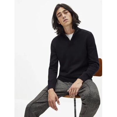 Pulover negru Celio Serome - Potrivire normală - Guler înalt - V-decolteu Pulover negru Celio Serome - Potrivire normală - Guler înalt - V-decolteu