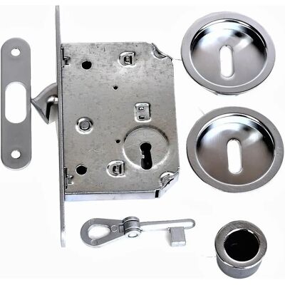 Serratura scorrevole Klose Besser in acciaio inox - Con chiave, Montaggio a filo Serratura scorrevole Klose Besser in acciaio inox - Con chiave, Montaggio a filo