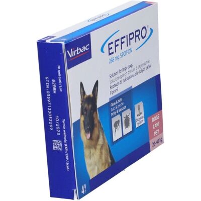 Effipro Trattamento grandi cani pulci e zecche - 268mg, 4 pipette Effipro Trattamento grandi cani pulci e zecche - 268mg, 4 pipette