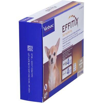 Effitix - Trattamento pulci e zecche per cani 1,5-60kg - 4 pipette Effitix - Trattamento pulci e zecche per cani 1,5-60kg - 4 pipette