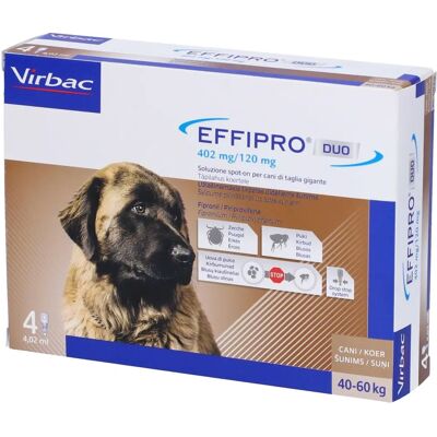 Virbac Effipro Duo Antiparassitario per Cani 40-60kg - Pulci e Zecche Virbac Effipro Duo Antiparassitario per Cani 40-60kg - Pulci e Zecche