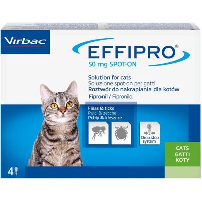Effipro 50 Mg Soluzione Spot-On per Gatti - Trattamento Pulci e Zecche Effipro 50 Mg Soluzione Spot-On per Gatti - Trattamento Pulci e Zecche
