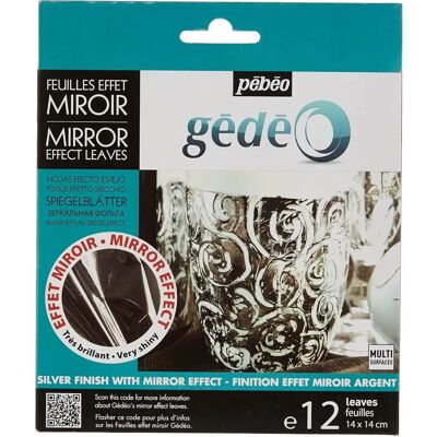 Pebeo Gedeo Mirror Effect Leaves - Silver Decorative Metal Leaves Pebeo Gedeo Mirror Effect Leaves - Silver Decorative Metal Leaves