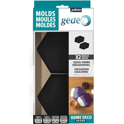 Pebeo Gedeo Silicone Mould - Hexagonal Coasters Set Pebeo Gedeo Silicone Mould - Hexagonal Coasters Set