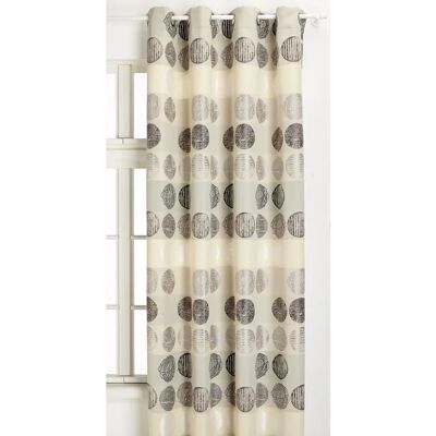 HOME MAISON Rideau Jacquard Rayé et à Pois Gris HOME MAISON Rideau Jacquard Rayé et à Pois Gris