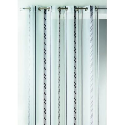 Cortina de Organza Transparente Rayas Verticales Gris - Cortina Cortina de Organza Transparente Rayas Verticales Gris - Cortina