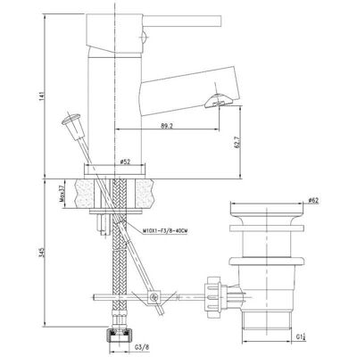 Grifo GARIS R01-43040OD - Montado en pared, Monomando, Acabado cromado - Grifo Grifo GARIS R01-43040OD - Montado en pared, Monomando, Acabado cromado - Grifo