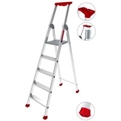 Escalera de aluminio MaxiBat Hanger - 6 peldaños - Seguridad y herramientas Escalera de aluminio MaxiBat Hanger - 6 peldaños - Seguridad y herramientas