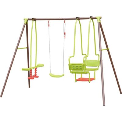 Columpio Triple de Acero Soulet - Juego Exterior para Niños Columpio Triple de Acero Soulet - Juego Exterior para Niños