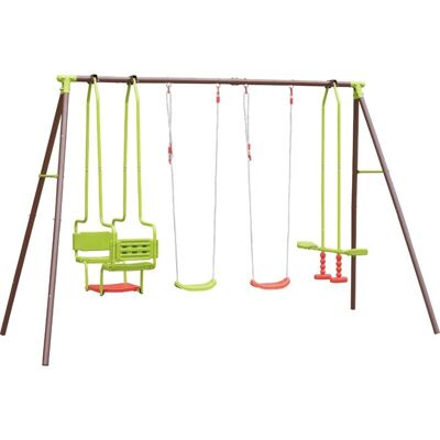 Soulet - Conjunto de Columpios Cuádruple de Acero - Juegos para niños Soulet - Conjunto de Columpios Cuádruple de Acero - Juegos para niños