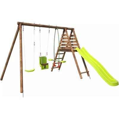 Aire de jeux en bois Soulet - Espace sécurisé pour enfants - Publicité Aire de jeux en bois Soulet - Espace sécurisé pour enfants - Publicité