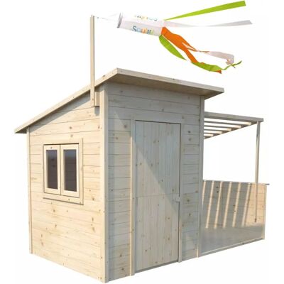 Casita de Juego Santa Barbara de Soulet - Madera Natural, Pérgola, Infantil - Casa de Juegos Casita de Juego Santa Barbara de Soulet - Madera Natural, Pérgola, Infantil - Casa de Juegos