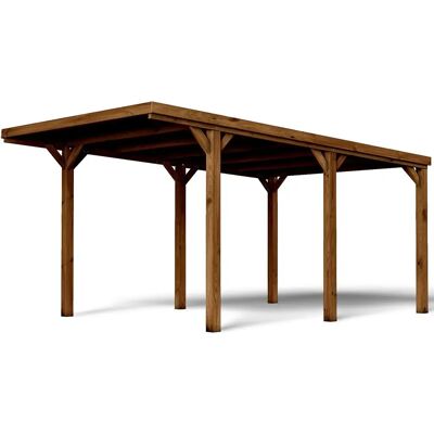 Carport de Madera de Pino Cerland - 3x5m - Diseño Moderno y Certificación PEFC Carport de Madera de Pino Cerland - 3x5m - Diseño Moderno y Certificación PEFC