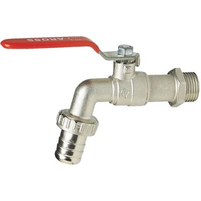 Vanne en laiton nickelé SFERACO - 3/4 pouce, Levier en acier rouge - Vanne de drainage - Publicité Vanne en laiton nickelé SFERACO - 3/4 pouce, Levier en acier rouge - Vanne de drainage - Publicité