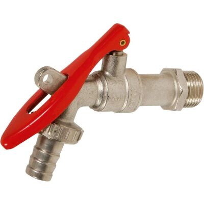Valvola in ottone bloccabile con maniglia in acciaio rosso - Valvola Valvola in ottone bloccabile con maniglia in acciaio rosso - Valvola