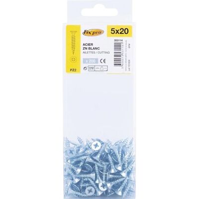 Fixpro Stahl Zinkbeschichtete Senkkopfschraube 5x20mm - Agglo Stahl Fixpro Stahl Zinkbeschichtete Senkkopfschraube 5x20mm - Agglo Stahl