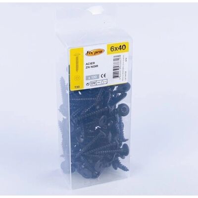 Fixpro - Torx 6x40 - Schwarz verzinkt - Senkkopf - Schraube Fixpro - Torx 6x40 - Schwarz verzinkt - Senkkopf - Schraube