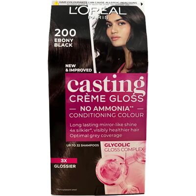 L'Oréal Zwart Ebben Haarverf - Permanent, Zonder Ammoniak, 180ml L'Oréal Zwart Ebben Haarverf - Permanent, Zonder Ammoniak, 180ml