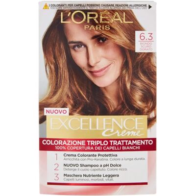 L'Oréal Paris Excellence Crema Colorante - Biondo Scuro Dorato - Colorazione Permanente L'Oréal Paris Excellence Crema Colorante - Biondo Scuro Dorato - Colorazione Permanente