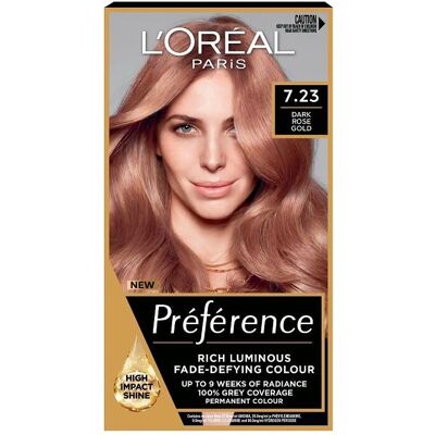 L'Oreal Paris Preference Infinia 7.23 Rich Rose Gold Hair Dye - Hair Dye L'Oreal Paris Preference Infinia 7.23 Rich Rose Gold Hair Dye - Hair Dye