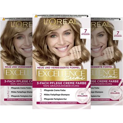 L'Oréal Paris Blond Haarfarbe - Hohe Deckkraft, Dreifachpflege, Ohne Ammoniak L'Oréal Paris Blond Haarfarbe - Hohe Deckkraft, Dreifachpflege, Ohne Ammoniak