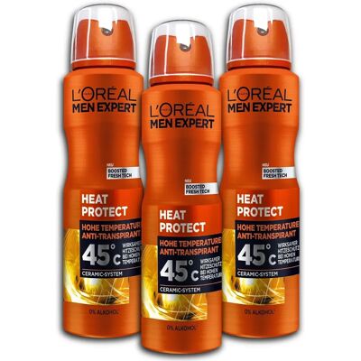 L'Oréal Men Expert Heat Protect 45°C Deodorant Spray (150ml) L'Oréal Men Expert Heat Protect 45°C Deodorant Spray (150ml)