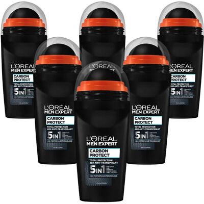 L'Oréal Men Expert Carbon Protect Deodorant Roll-On - 6x50ml L'Oréal Men Expert Carbon Protect Deodorant Roll-On - 6x50ml