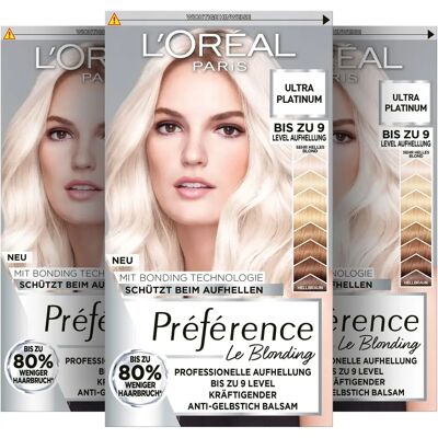 L'Oréal Paris Ultra Platinum Haarfarbe - Natürliche Blond, 3-Stufen-Aufhellung L'Oréal Paris Ultra Platinum Haarfarbe - Natürliche Blond, 3-Stufen-Aufhellung
