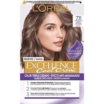 L'Oréal Permanent Colour Creme L'Oreal Make Up Excellence Cool Creme Intense Ash Blonde 7,11 - Hair Color L'Oréal Permanent Colour Creme L'Oreal Make Up Excellence Cool Creme Intense Ash Blonde 7,11 - Hair Color